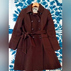 J Crew Chocolate Brown Wool Coat Size 4